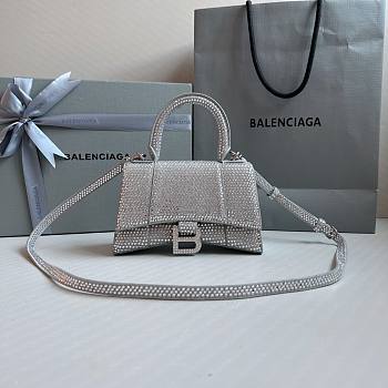 Balenciaga Hourglass XS Rhinestone Silver Bag