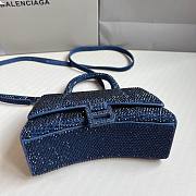 Balenciaga Hourglass XS Rhinestone Dark Blue Bag - 4