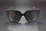 GUCCI GG0435S Rectangular Sqr Black Shiny Gold Sunglasses - 4