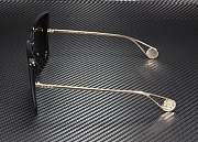 GUCCI GG0435S Rectangular Sqr Black Shiny Gold Sunglasses - 3