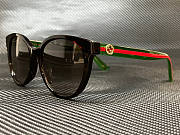 GUCCI GG0702SKN 003 Havana/Green Cat Eye Sunglasses - 1