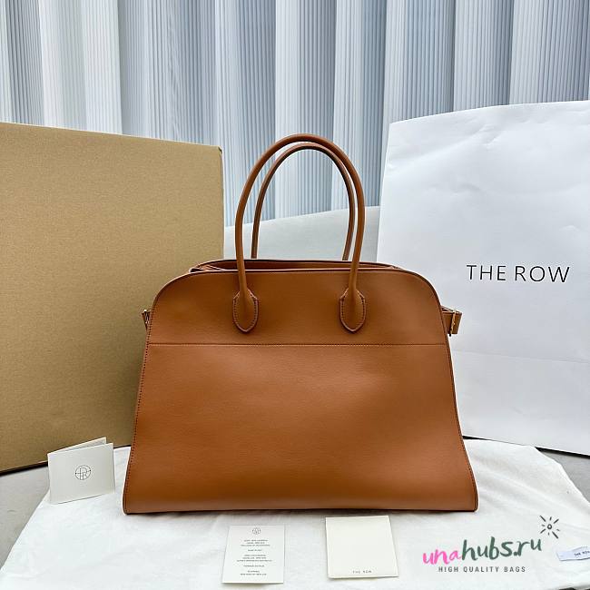 The Row Margaux 17 Brown Leather Tote Bag - 1