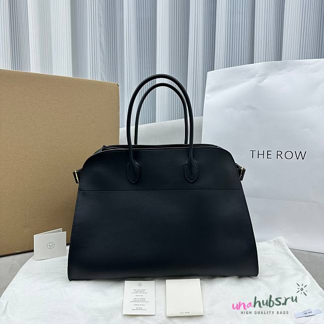 The Row Margaux 17 Black Leather Tote Bag - 1