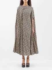 Valentino Garavani Toile Iconographe V-logo Print Silk Cape Dress - 2