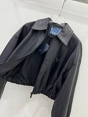 Prada black leather coat - 5