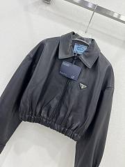 Prada black leather coat - 4