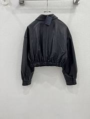 Prada black leather coat - 3
