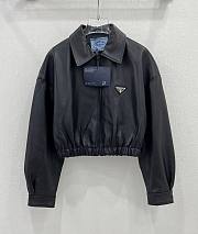 Prada black leather coat - 1