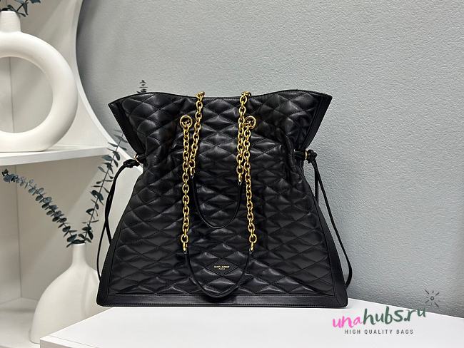 YSL Pochon Matelasse Black Leather Bag - 1