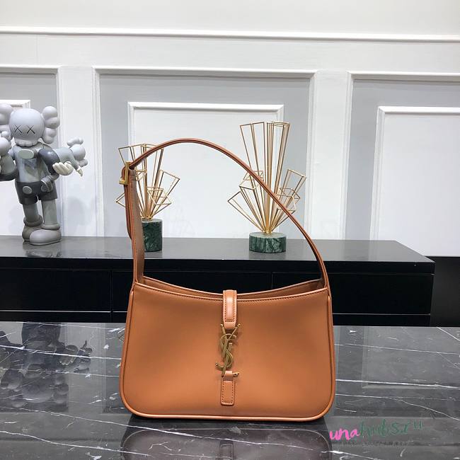 YSL LE 5 À 7 hobo brown leather bag - 1