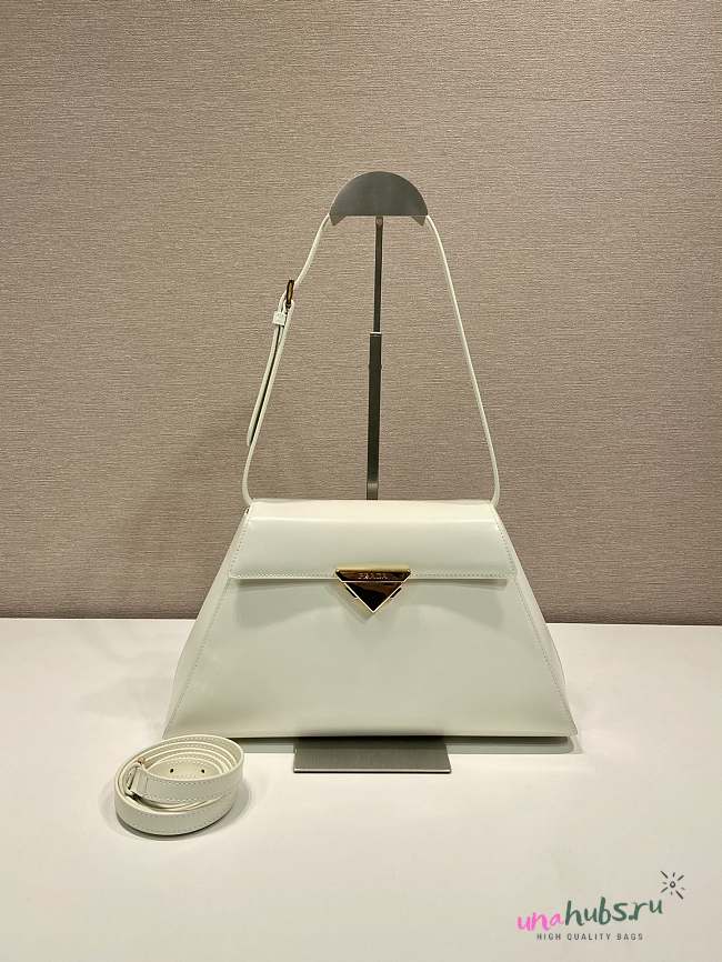 Prada medium white brushed leather handbag - 1