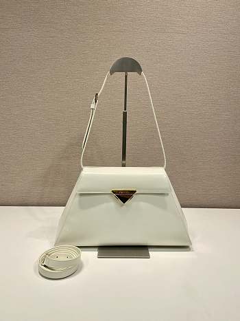 Prada medium white brushed leather handbag