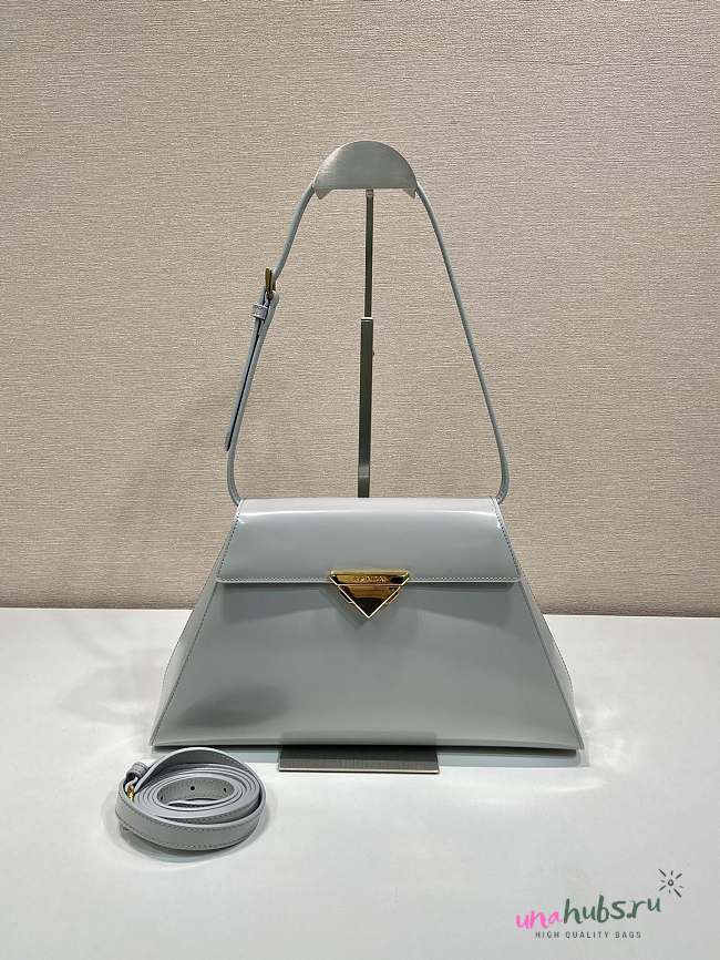 Prada medium gray brushed leather handbag - 1