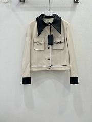 Fendi leather coat (black/ pink/ white) - 2