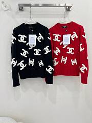 Chanel CC logo sweater ( black/ red) - 2