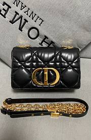 Dior Caro Black Quilted Macrocannage Puffer Calfskin Bag - 1