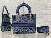 Dior Lady Blue Tiger 24cm Bag - 3