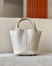 Hermes Picotin white grained leather 18 - 5