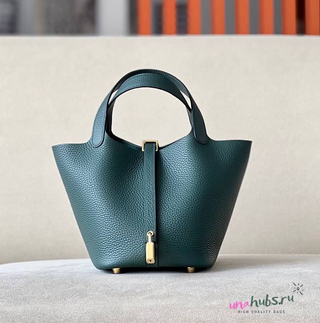 Hermes Picotin green grained leather 18 - 1