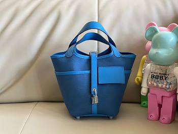 Hermes Picotin Cargo light blue grained leather 18