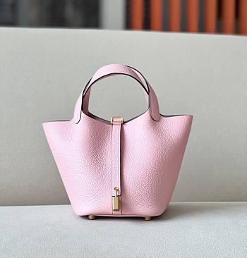 Hermes Picotin pink grained leather 18