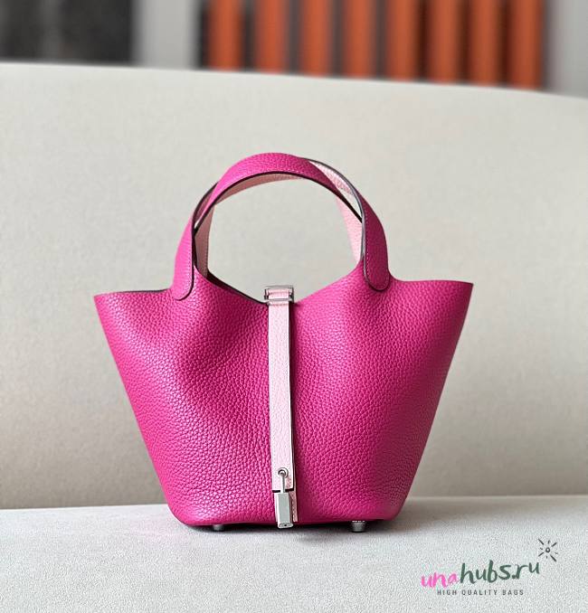 Hermes Picotin hot pink grained leather 18 - 1