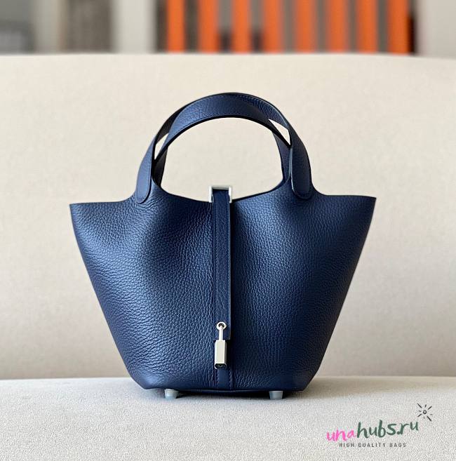 Hermes Picotin blue grained leather 18 USD - 1