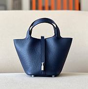 Hermes Picotin blue grained leather 18 USD - 1