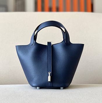 Hermes Picotin blue grained leather 18 USD