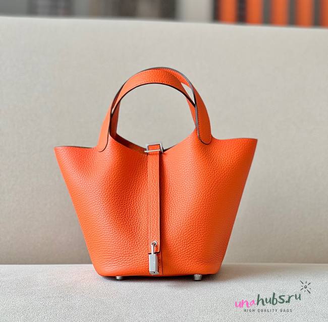 Hermes Picotin pure orange grained leather 18 - 1