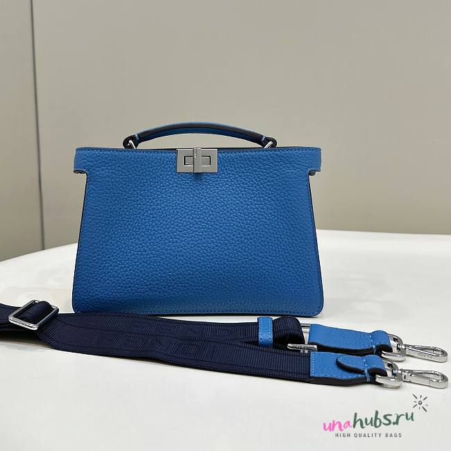 Fendi Peekaboo IseeU Xcross Blue Leather Bag - 1