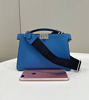 Fendi Peekaboo IseeU Xcross Blue Leather Bag - 4