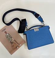 Fendi Peekaboo IseeU Xcross Blue Leather Bag - 6