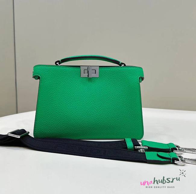 Fendi Peekaboo IseeU Xcross Green Leather Bag - 1