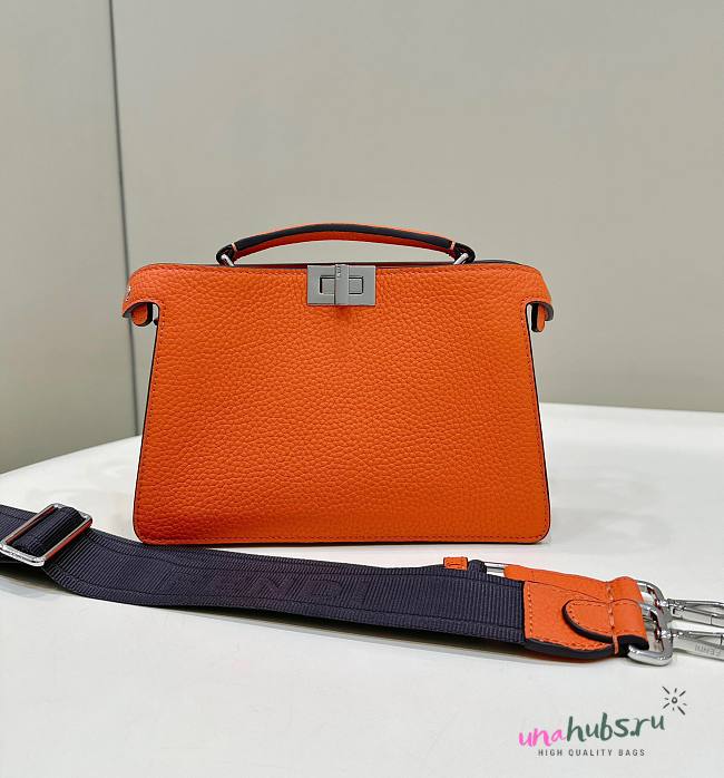 Fendi Peekaboo IseeU Xcross Orange Leather Bag - 1