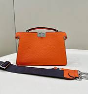 Fendi Peekaboo IseeU Xcross Orange Leather Bag - 1