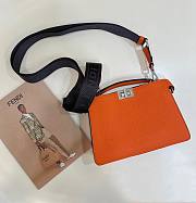 Fendi Peekaboo IseeU Xcross Orange Leather Bag - 4