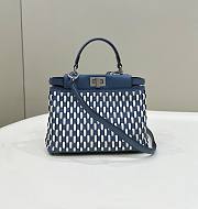 Fendi Peekaboo Mini Cuir Blanc Blue Bag - 1