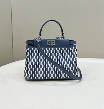 Fendi Peekaboo Mini Cuir Blanc Blue Bag