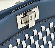 Fendi Peekaboo Mini Cuir Blanc Blue Bag - 5