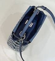 Fendi Peekaboo Mini Cuir Blanc Blue Bag - 3