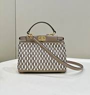 Fendi Peekaboo Mini Cuir Blanc Beige Bag - 1