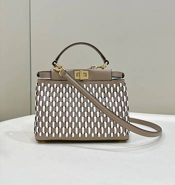 Fendi Peekaboo Mini Cuir Blanc Beige Bag