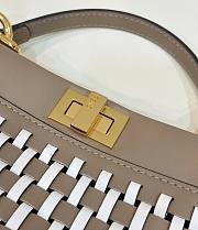 Fendi Peekaboo Mini Cuir Blanc Beige Bag - 4