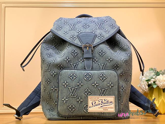 Louis Vuitton montsouris denim canvas M22534 backpack - 1