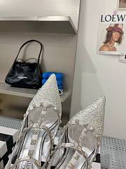 Valentino garavani silver sequin rockstud heels  - 2