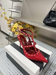 Valentino garavani red sequin rockstud heels - 3