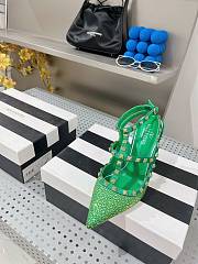 Valentino garavani green sequin rockstud heels - 5