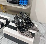 Valentino garavani black sequin rockstud heels - 1