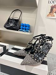 Valentino garavani black sequin rockstud heels - 6